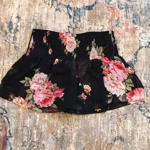 Express floral ruffle skort